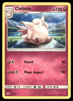 Clefable 40/68 Hidden Fates Pokemon TCG trading card - Image 1