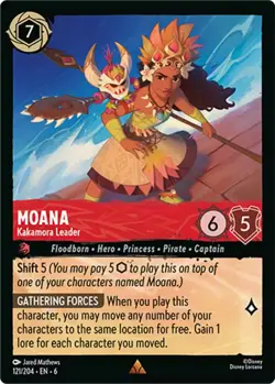 FOIL Moana - Kakamora Leader 121/204 Rare Azurite Sea Lorcana Disney Eng Card - Image 1