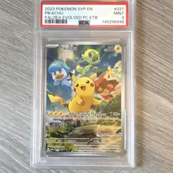 Pokemon Pikachu 027 SV Scarlet & Violet Pokemon Center Promo Cards Holo PSA 9 - Image 1