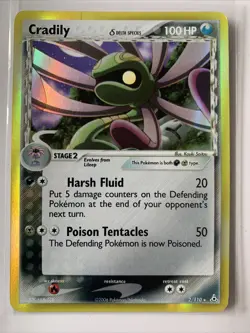 Cradily Delta Species 2/110 EX Holon Phantoms Pokemon Trading Card Holo Ex - Image 1
