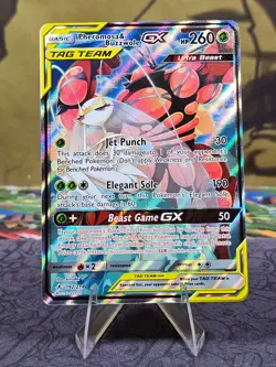 Pheromosa & Buzzwole GX (Alternate Full Art) 192/214 Unbroken Bonds Holo Card NM - Image 1