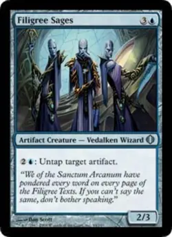 Filigree Sages - Foil Magic mtg Heavy Play, English Shards of Alara x1 - Image 1