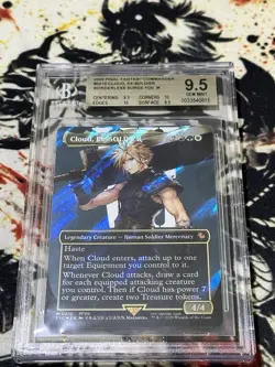 BGS 9.5QUAD++ Cloud, Ex-SOLDIER #210 Borderless SURGE FOIL MTGxFinal Fantasy FIC - Image 1