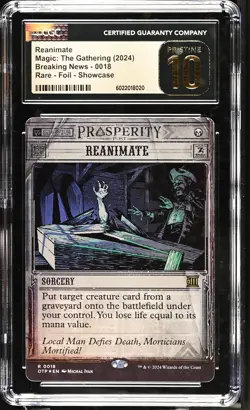 REANIMATE Thunder Junction Breaking News Showcase Foil CGC 10 Pristine MTG [Nos] - Image 1