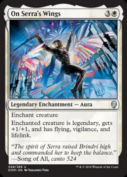 On Serra's Wings -Foil Medium Play MTG Dominaria - Image 1