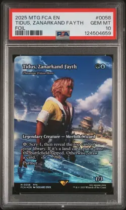 2025 MTG Final Fantasy TIDUS, ZANARKAND FAYTH * Through The Ages FOIL * PSA 10 - Image 1