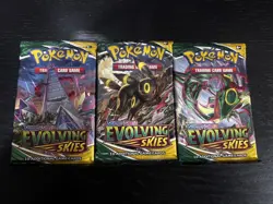 Pokemon Evolving Skies Sleeved Booster Pack Factory Sealed Lot of 3 packs - Image 1