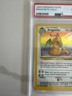 1999 Pokemon Fossil - Dragonite - Holo - PSA 8 ENGLISH - Image 2