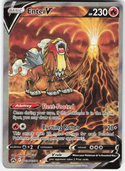Pokemon Entei V GG36/GG70 Holo V Rare Crown Zenith Galarian Gallery Pokemon NM - Image 1
