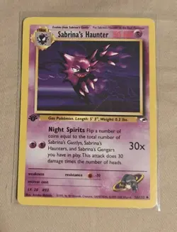 Pokemon TCG Sabrina's Haunter 058/132 Gym Heroes Regular LP/MP Card - Image 1