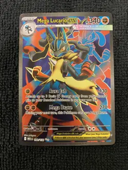 Mega Lucario ex 160/132 ME01 Mega Evolution Ultra Rare Holo Pokemon Card NM - Image 1