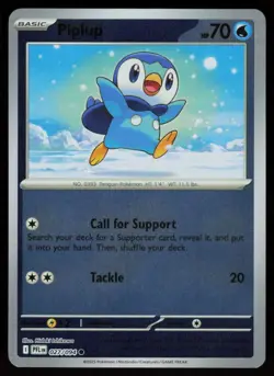 Piplup 027/094 Common Phantasmal Flames Pokemon Reverse Holo Near Mint - Image 1