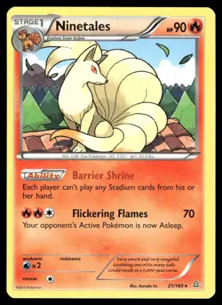 Ninetales 21/160 Rare Primal Clash Pokemon Near Mint - Image 1