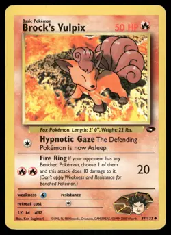 Brock's Vulpix 37/132 Uncommon Gym Challenge Pokemon Lightly Played - Image 1