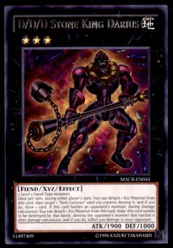 Yu Gi Oh! D/D/D Stone King Darius MACR EN045 Maximum Crisis Non Holo 1st Edition - Image 1