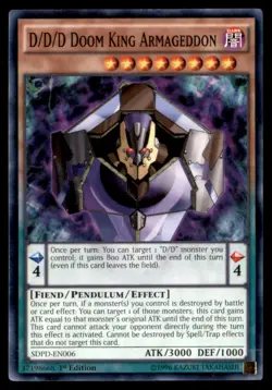 Yu Gi Oh! D/D/D Doom King Armageddon SDPD EN006 SDPD 1st Edition Regular - Image 1