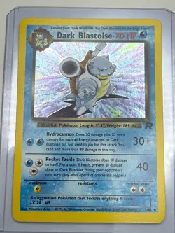 2000 Pokemon TCG Team Rocket Dark Blastoise Holo Rare Card 3/82 WOTC - Image 1