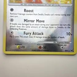 Pokemon TCG HS—Unleashed 2009 Holo 2-Card Lot Swablu SH5 Yanma SH9 - Image 3