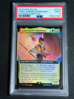 MTG Final Fantasy Extended Art Foil Yuna Grand Summoner PSA 9 MINT SP MYTHIC - Image 1