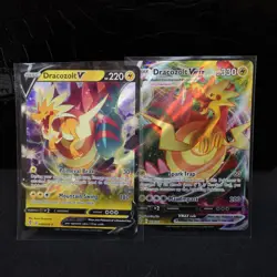 Pokemon TCG - Dracozolt V and VMAX Evolving Skies Holo Ultra Rare - NM/M - Image 1