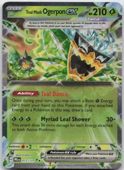 Teal Mask Ogerpon ex 012/131 Holo Prismatic Evolutions Pokemon TCG NM - Image 1