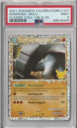 2021 Pokemon Donphan Celebrations Classic Collection Holo - PSA 9 MINT! - Image 1