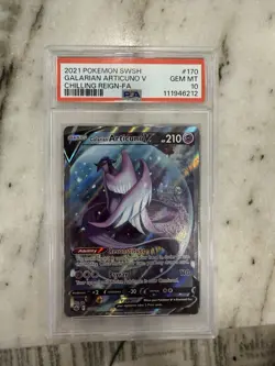 2021 POKEMON CHILLING REIGN GALARIAN ARTICUNO V FULL ART #170 PSA 10 - Image 1
