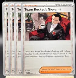 4x Team Rocket's Giovanni 204/217 ASC 174/182 DRI Pokemon TCG Playset NM - Image 1