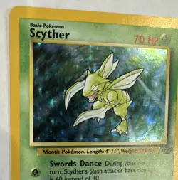 Pokemon TCG Scyther Jungle 10/64 Holo Rare 70 HP English 1999 WOTC Unlimited - Image 3