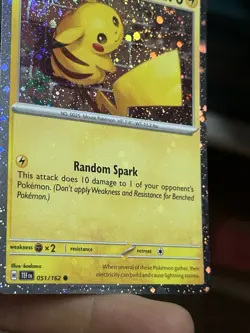 PARTIAL HOLOBLEED Pikachu 051/162 Temporal Forces 2024 Holo SWIRLS Pokemon - Image 4