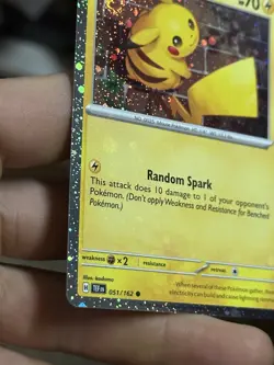 PARTIAL HOLOBLEED Pikachu 051/162 Temporal Forces 2024 Holo SWIRLS Pokemon - Image 5