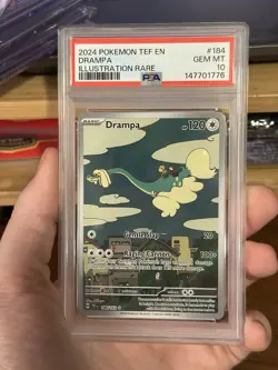 Pokemon 2024 Drampa 184/162 Illustration Rare Temporal Forces GEM MINT PSA 10 - Image 1