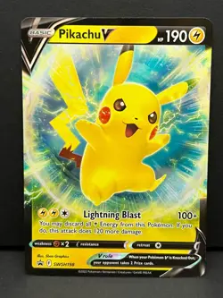 Pikachu V SWSH198 Holo Promo Sword & Shield Promo Pokemon Near Mint - Image 1