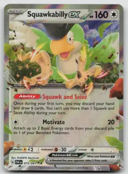 Squawkabilly ex 075/091 Paldean Fates Pokemon Holo NM Double Rare - Image 1