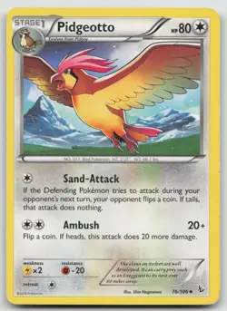 Pidgeotto 76/106 Flashfire Pokemon MP Uncommon - Image 1