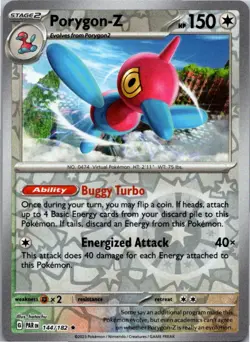 Porygon-Z 144/182 Rare Paradox Rift Pokemon Reverse Holo Near Mint - Image 1