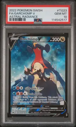 2022 POKEMON SWORD & SHIELD ASTRAL RADIANCE #TG23 FULL ART/GARCHOMP V PSA 10 - Image 1