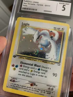SWIRL ðŸ’«  2000 Pokemon Neo Genesis Lugia 1st Edition Holo #9 CGC 5 CLEAN - Image 4