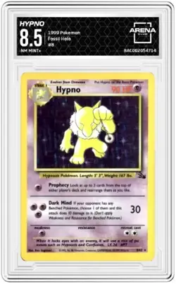 Hypno Holo #8/62 Fossil 1999 Pokemon TCG WOTC Arena Club 8.5 - Image 1