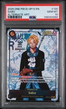 2025 ONE PIECE OP13-CARRYING ON HIS WILL #120 SABO ALTERNATE ART - PSA 10 - Image 1