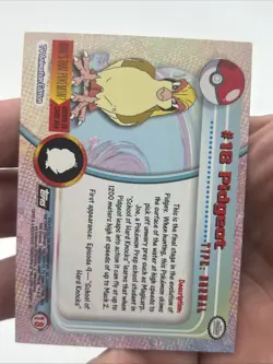 Pokemon Pidgeot #18 Topps 1999 TV Animation Ed Holo Foil Topps Black Logo LP - Image 4