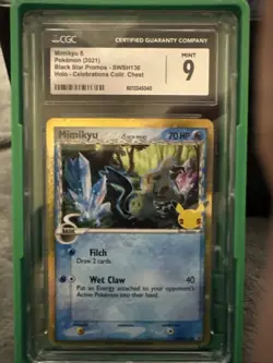 Pokemon Mimikyu Cosmos Black Star Promo #SWSH136 Celebrations 2021 - CGC 9 MINT - Image 1