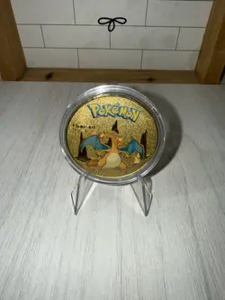 Pokemon Charizard Collectible Coin Gold Metal Medallion Pokemon TCG - Image 1