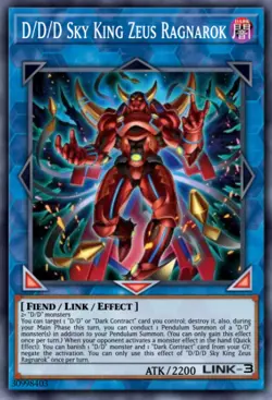 Yugioh D/D/D Sky King Zeus Ragnarok DOOD-EN 1st Edition Secret Rare NM Presale  - Image 1
