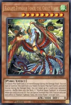 Yugioh Radiant Typhoon Fonix, The Great Flame DOOD-EN017 Ultra Rare NM Presale - Image 1