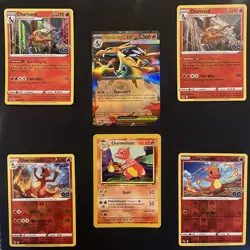 Pokemon Charizard Lot 6 Cards Holo Reverse Mega Charizard Evolution No Duplicate - Image 1