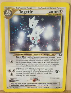 Togetic Neo Destiny Pokemon Card *Holo Swirl in NM* Rare Vintage 2000 #16/111 - Image 1