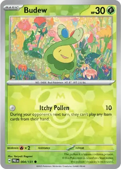 Budew 4/131 Reverse Common Prismatic Evolutions Pokemon Cards - Image 1