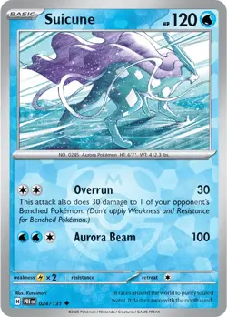 Suicune 24/131 Reverse Uncommon Prismatic Evolutions Pokemon Cards - Image 1