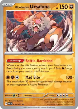 Bloodmoon Ursaluna 54/131 Reverse Rare Prismatic Evolutions Pokemon Cards - Image 1